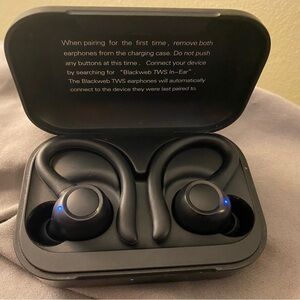 Black Web Wireless Bluetooth Earbuds